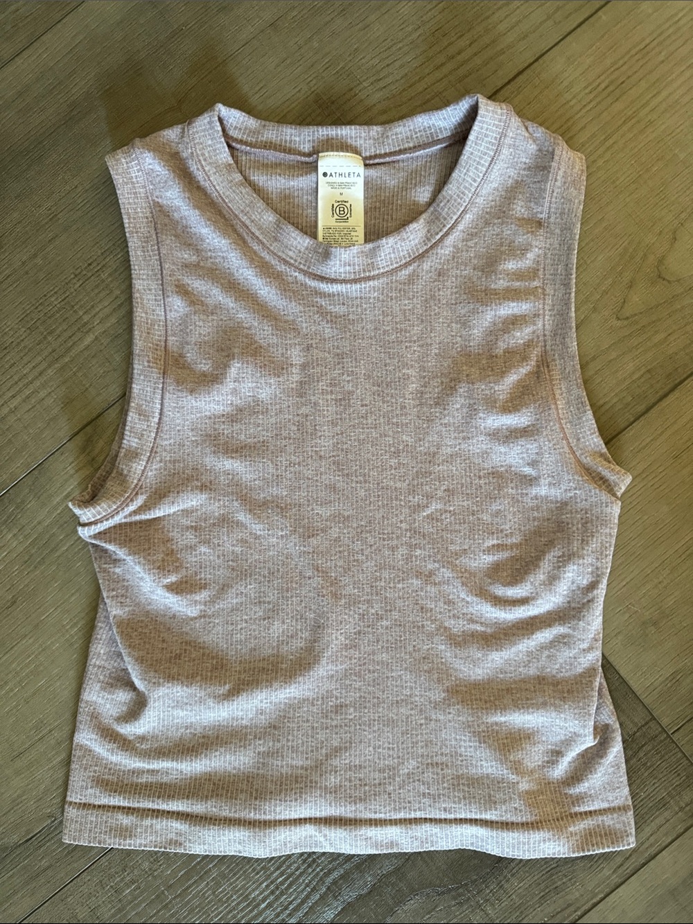 Athleta Ribbed Sleeveless Tank Top - pale pink